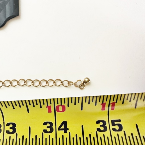 New York & Company seafoam aquamarine rhinestone gold pendant necklace - Picture 4 of 4